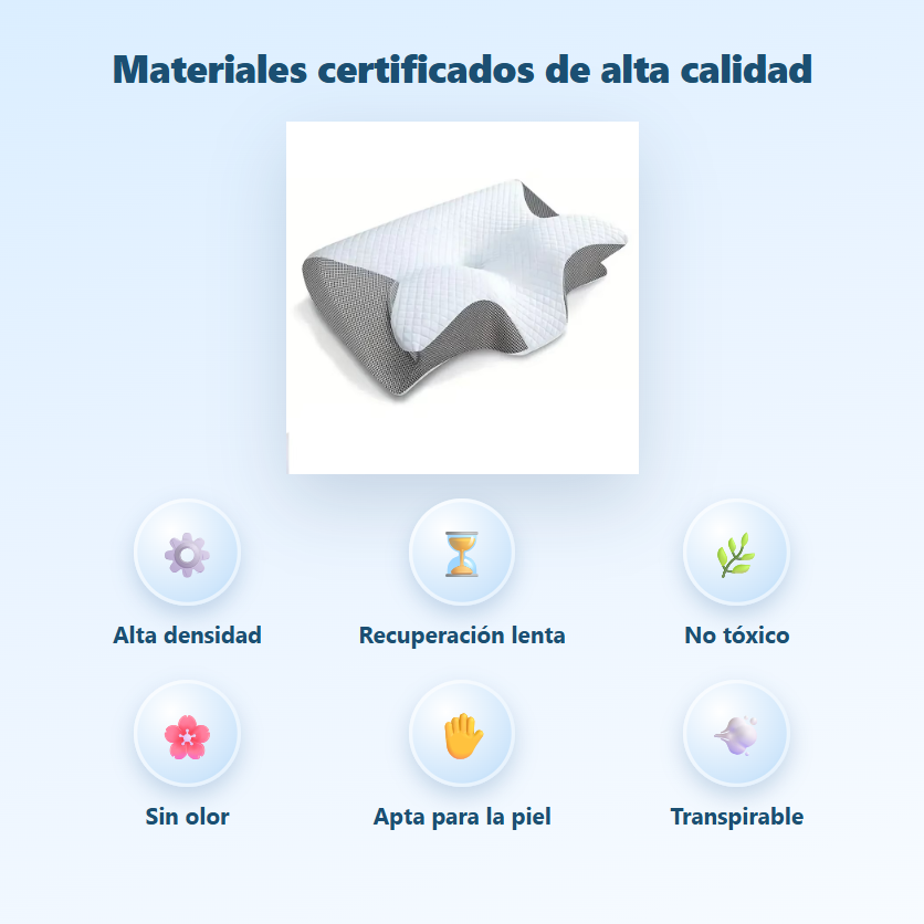 Almohada cervical: materiales certificados de alta calidad