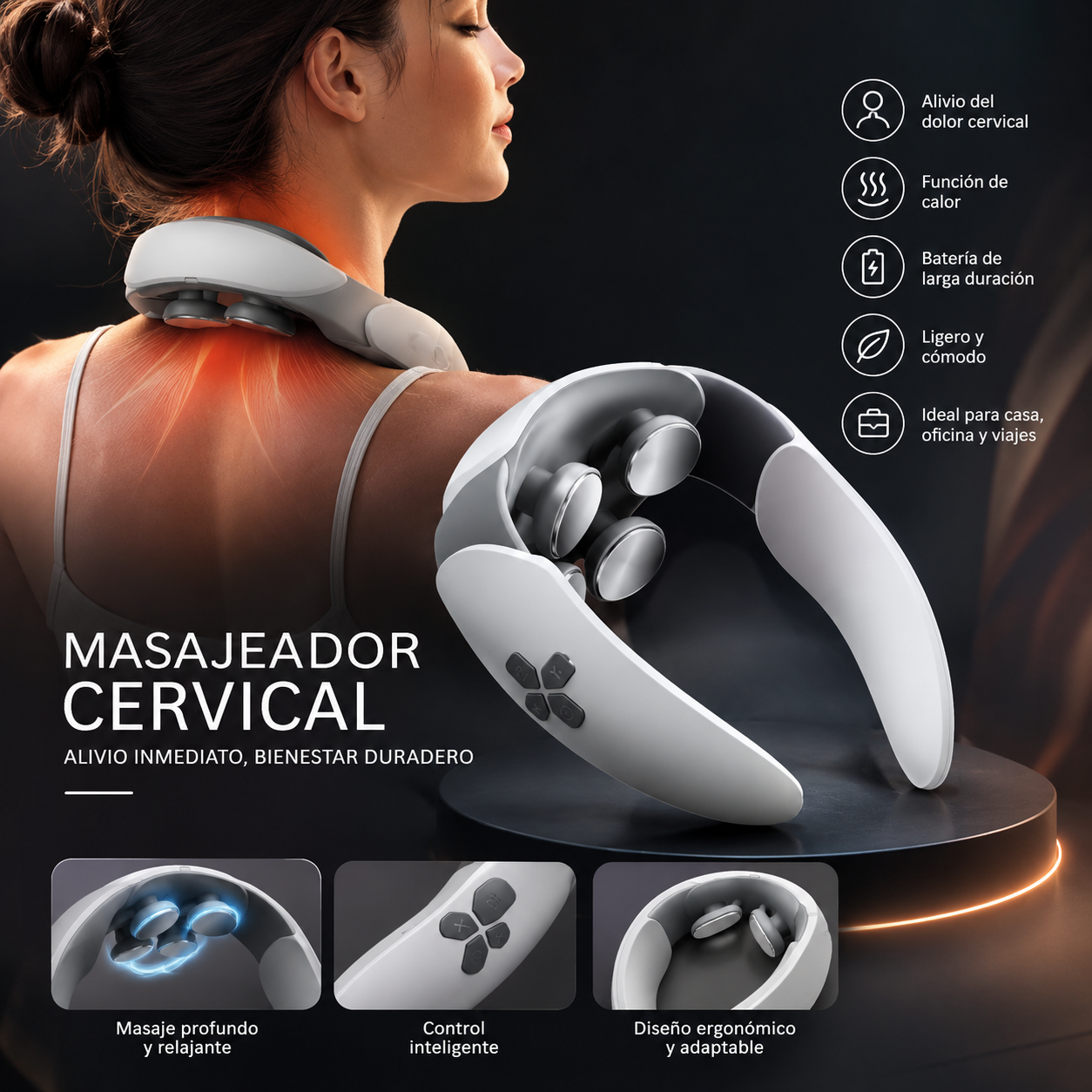 Masajeador cervical AORLIS: alivio inmediato, bienestar duradero