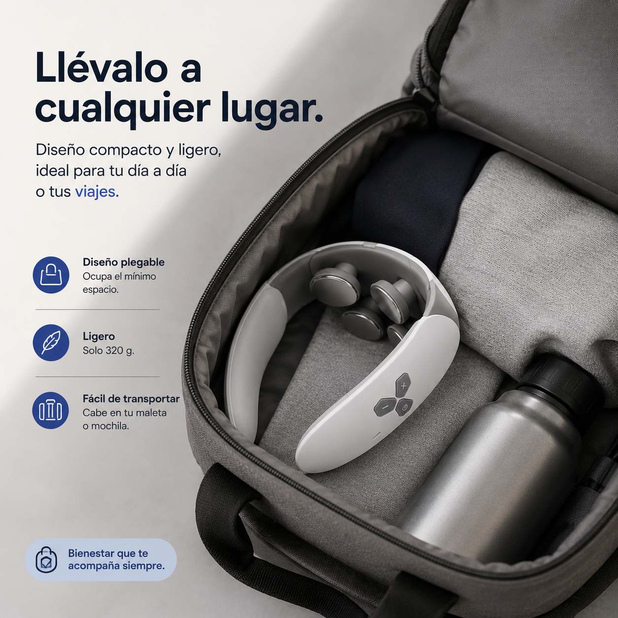 El AORLIS listo en la maleta para viajar